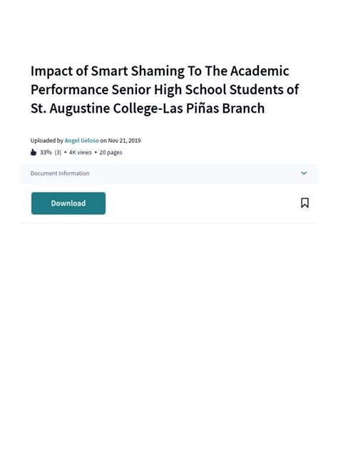 Impact Of Smart Shaming To The Academic Performance Senior High School