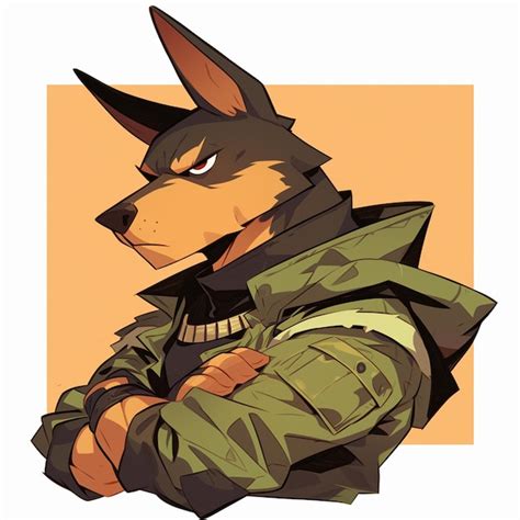 Premium Vector A Determined Dog Soldier Cartoon Style