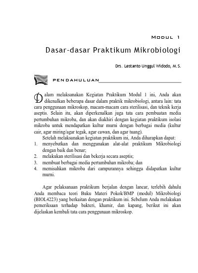 Dasar Dasar Praktikum Mikrobiologi