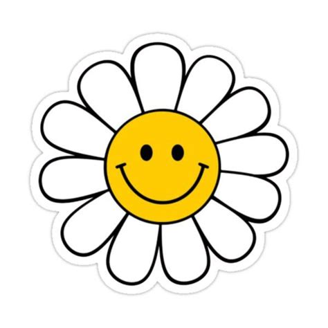 Daisy Smiley Face Sticker For Sale By Aquahoney Preppy Stickers