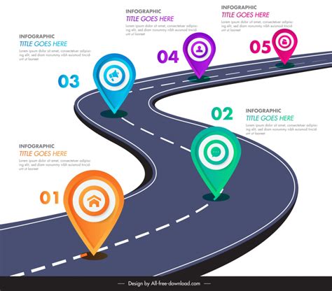 Road Infographic Template Elegant Modern D Vectors Images Graphic Art