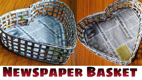 How To Make Basket From Newspaper Paper Basket Reuse Of Newspaper