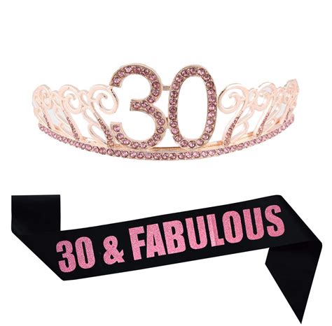 Buy Th Brithday Pink Tiara And Sash Glitter Satin Fabulous Sash