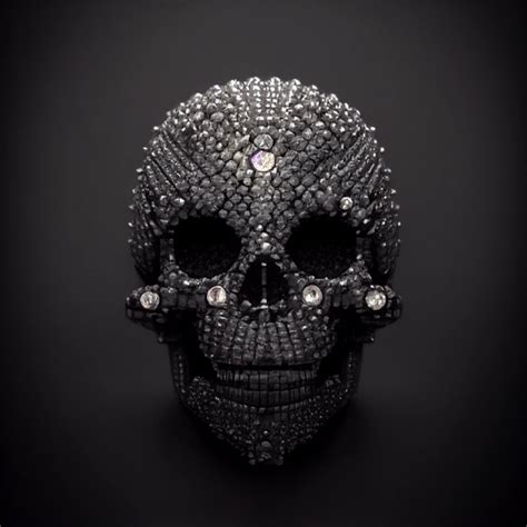 Skull Made Out Of Diamonds Crystals Sparkly Dark Midjourney OpenArt