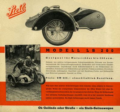 Motor Lit De Steib Seitenwagen Programm 1952