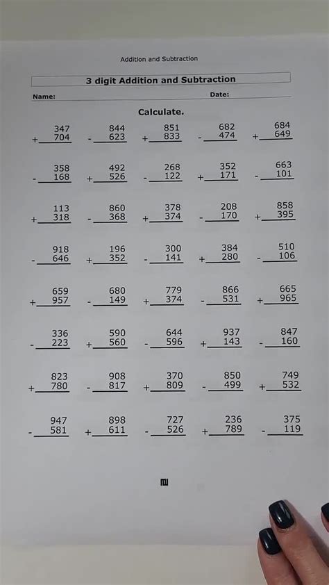 3 Digit Minus 3 Digit Worksheets Mixed Addition And Subtraction 3