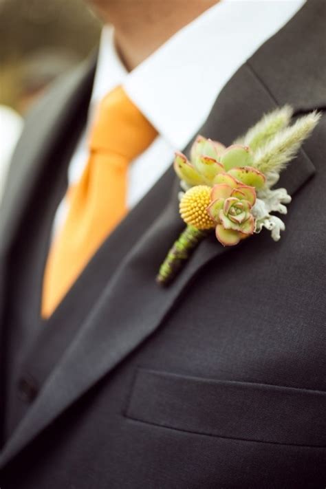 Craspedia Boutonniere And Black Suit For Groom 901686 Weddbook With