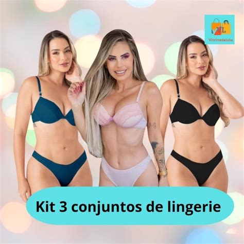 Kit Conjuntos Lingerie B Sica Popular Confort Vel Cores