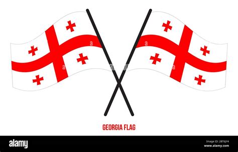 Georgia Flag Waving Vector Illustration On White Background Georgia