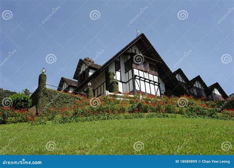 A Beautiful Europe Style House and a Garden Stock Image - Image of ...