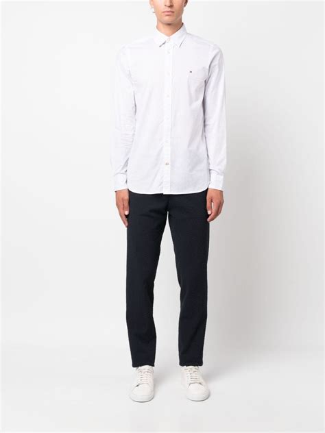 Tommy Hilfiger Spread Collar Cotton Shirt Farfetch