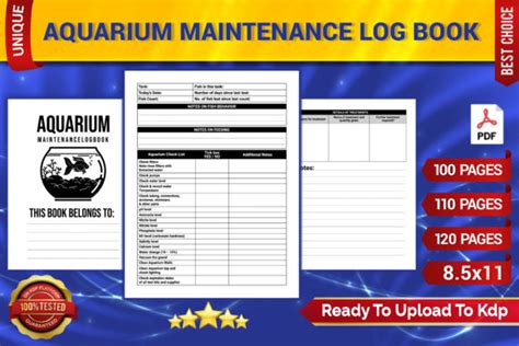 Aquarium Maintenance Log Book Graphic By Geniousify Creative Fabrica