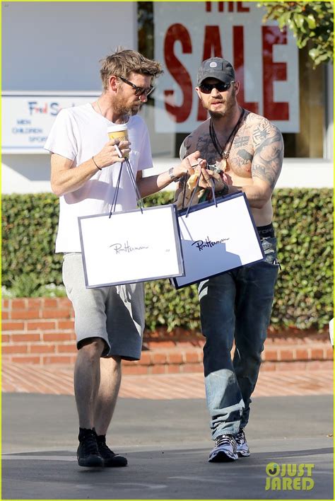 Tom Hardy Shows Off Shirtless Tattooed Body On Shopping Trip Photo