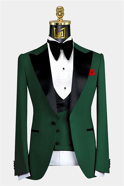 Dark Green Tuxedo Suit 3 Piece Gentlemans Guru