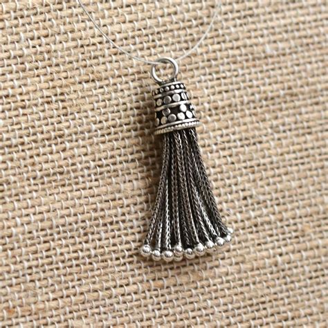 Thick Sterling Silver Tassel Pendant Tassel Charms Silver Etsy How To Make Earrings Silver