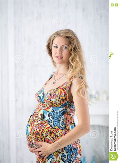 Portrait Of Pregnant Woman Stock Image Image Of Standing 73133665