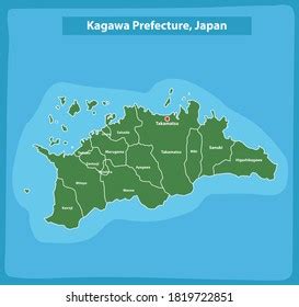 Kagawa Prefecture Region Japan Map Stock Vector (Royalty Free ...