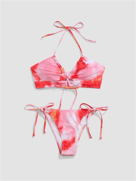 Tie Dye Print Bikini Set