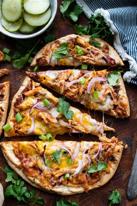 Bbq Chicken Pizza {20 Minute Flatbread Pizza } The Seasoned Mom