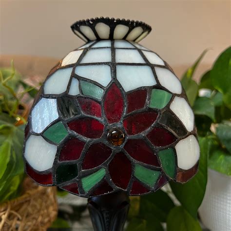 Vintage Partylite Tealight Lamp Stained Glass Tiffany Etsy