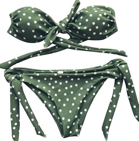 Womens Sexy Polka Dot Push Up Padded Bikini Rebelsmarket