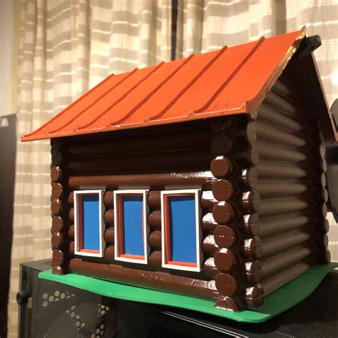 D Printed Log Cabin Birdhouse Made With Creality Ender Model