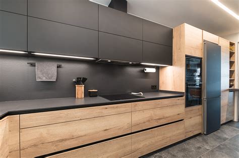 Combinaciones De Cocina Para Inspirarte Negro Y Madera