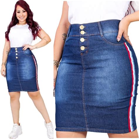 Saia Jeans Moda Evangelica Mid Varios Modelos Escolha A Sua Shopee Brasil