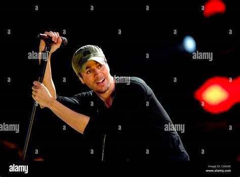 Enrique Iglesias performing in a sold out concert at the Ahoy stadium ...