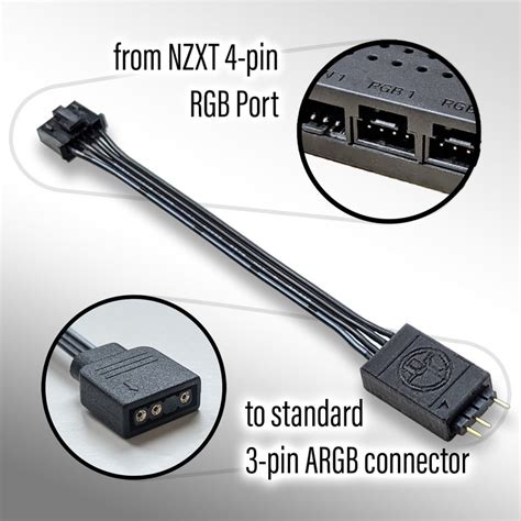 Nzxt Rgb To Standard 3 Pin 5v Argb Adapter Etsy