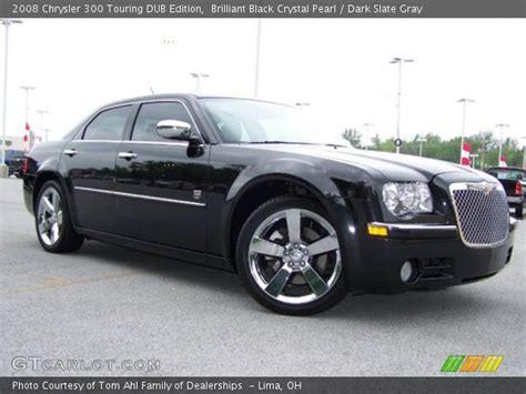 Brilliant Black Crystal Pearl 2008 Chrysler 300 Touring Dub Edition Dark Slate Gray Interior