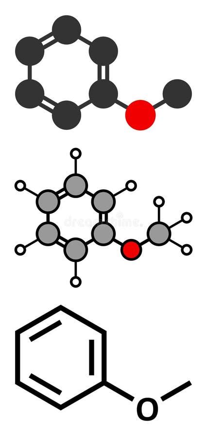 Anisole Chemical Molecule Used In Fragrances And As Chemical Precursor Stock Illustration