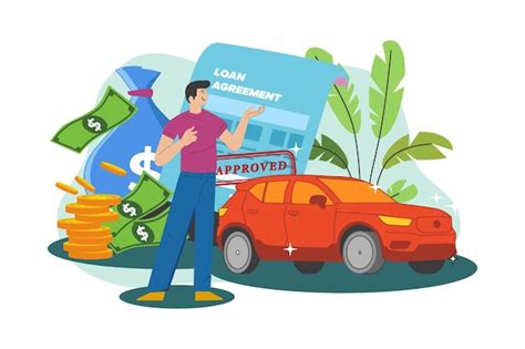 Premium Vector Man Getting A Car Loan Approved