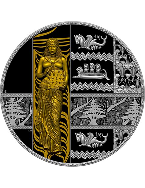 PHENICIA Ruthenium Dark Gilded 2 Oz Silbermünze 5 Niue 2024