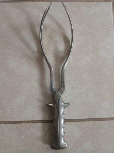 Vintage Medical Obstetrical Forceps Birthing Instrument Tool 14 Heavy