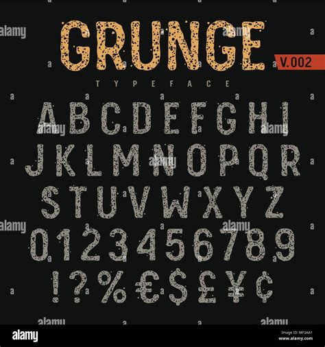 Grunge Font Rough Stamp Texture Effect Vintage Typeface Vectors