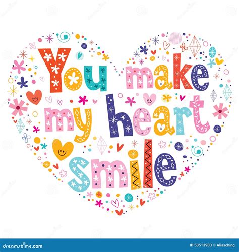 You Make My Heart Smile Stock Vector Illustration Of Retro 53513983