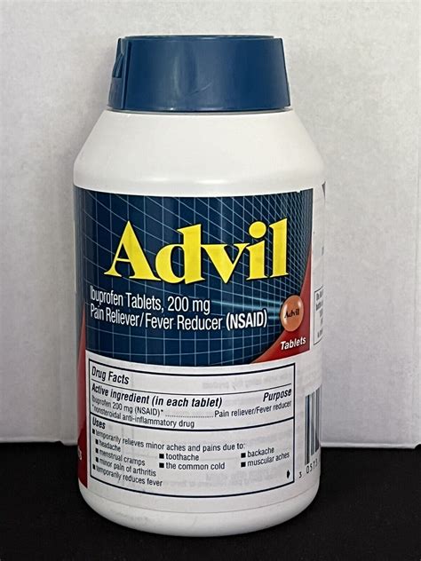 Advil Ibuprofen 200mg Fever Reducer Tablet 360 Countexp 226 Or