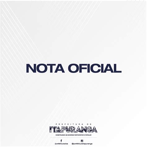 Nota Oficial Prefeitura Municipal De Itapuranga