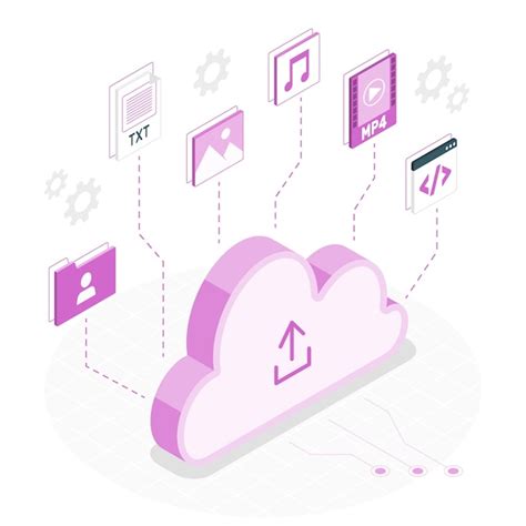 Illustration Du Concept De Stockage Dans Le Nuage Vecteur Gratuite