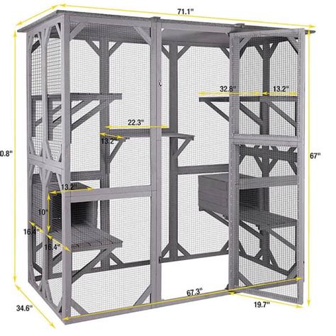 Aivituvin Air37 Walk In Extra Large Outdoor Cat Enclosure Connected To House