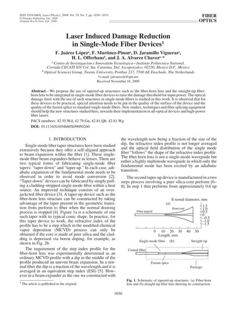 PDF Laser Induced Damage Reduction In Single Mode Fiber Devices