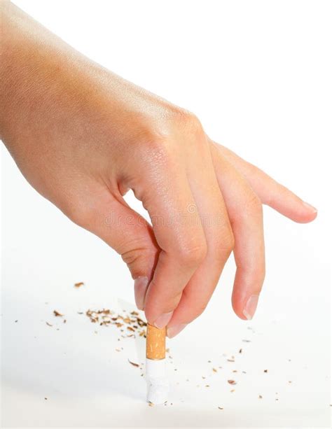 Hand Stubbing Out A Cigarette Stock Photo Image Of Illness Danger