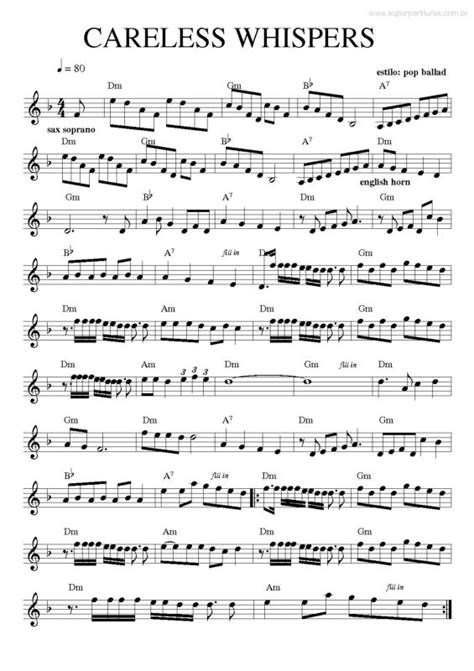 15 Sheet Music Alto Sax Careless Whisper Ideas · Music Sheet Download