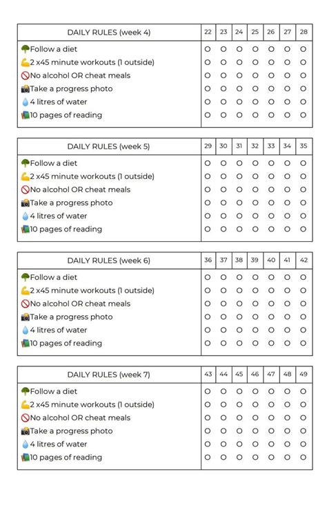 75 Hard Rules Printable