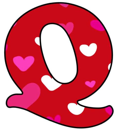 Free Printable Bubble Letters Colorful Valentine Bubble Letter Q