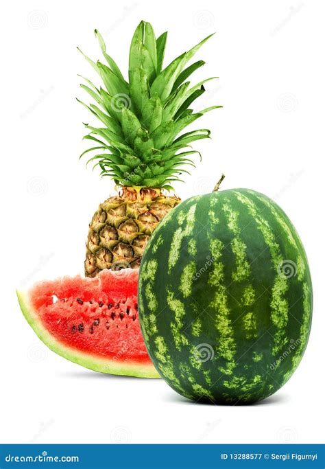 Pineapple And Watermelon Royalty Free Stock Photography Image 13288577