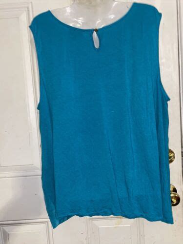 Roz Ali Embellished Turquoise Sleeveless Top X Bust Ebay