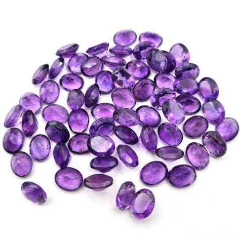 Natural African Amethyst Oval Cut Loose Gemstone Lot X Mm Ct