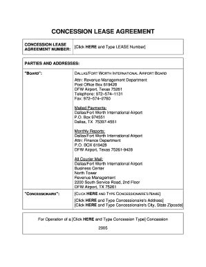 Fillable Online Aci Na Dfw Lease Template Airports Council